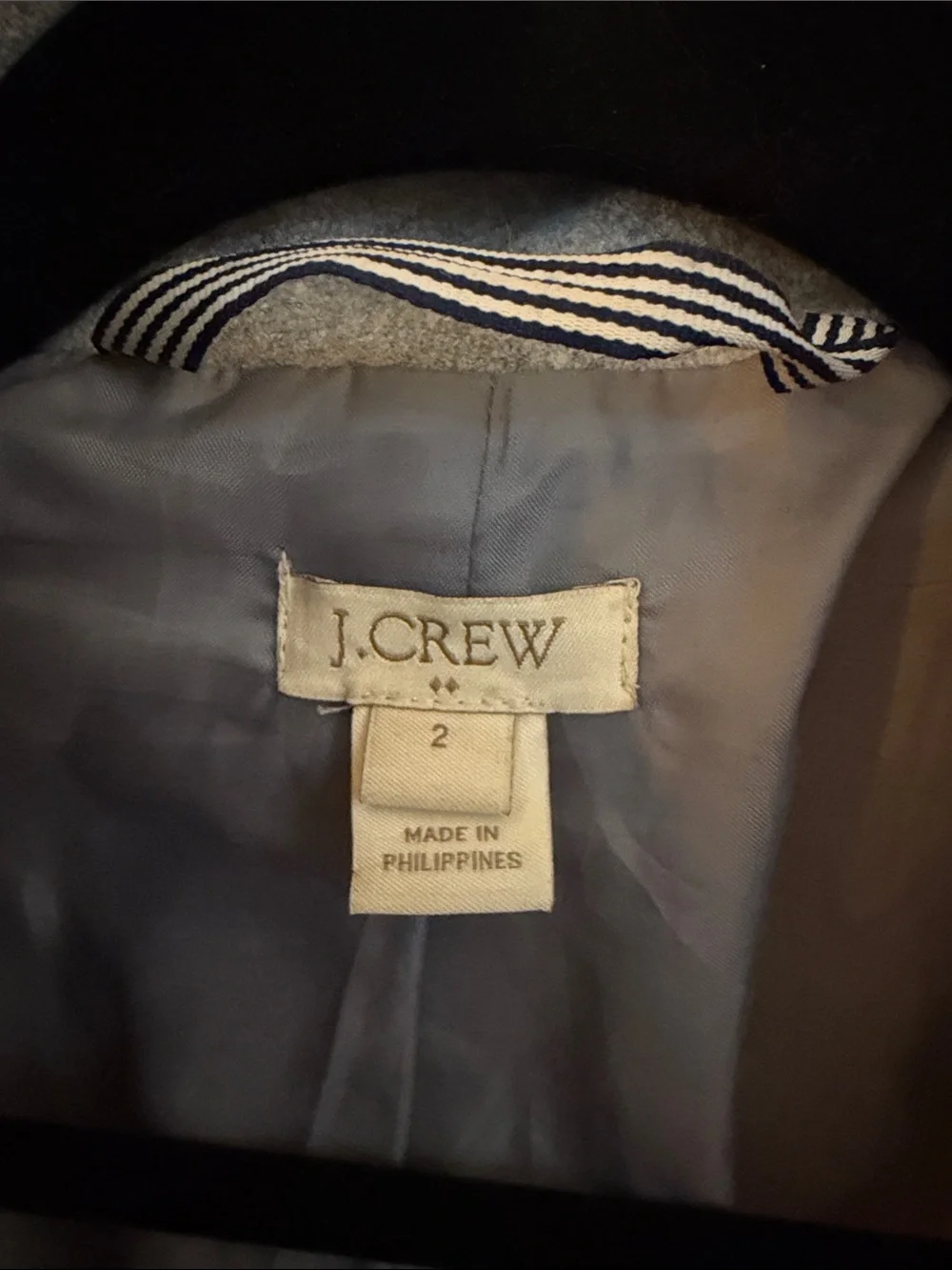J. Crew Light Gray Wool Blend Stand-Collar Pea Coat - Picture 2 of 5